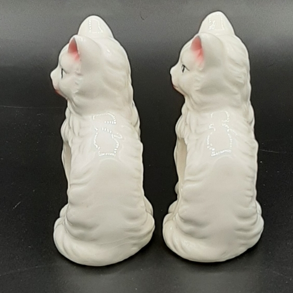 Vintage Cat Kitten Napkin Ring Holders Pair Bone China by Abbott Made in Taiwan - Picture 4 of 7